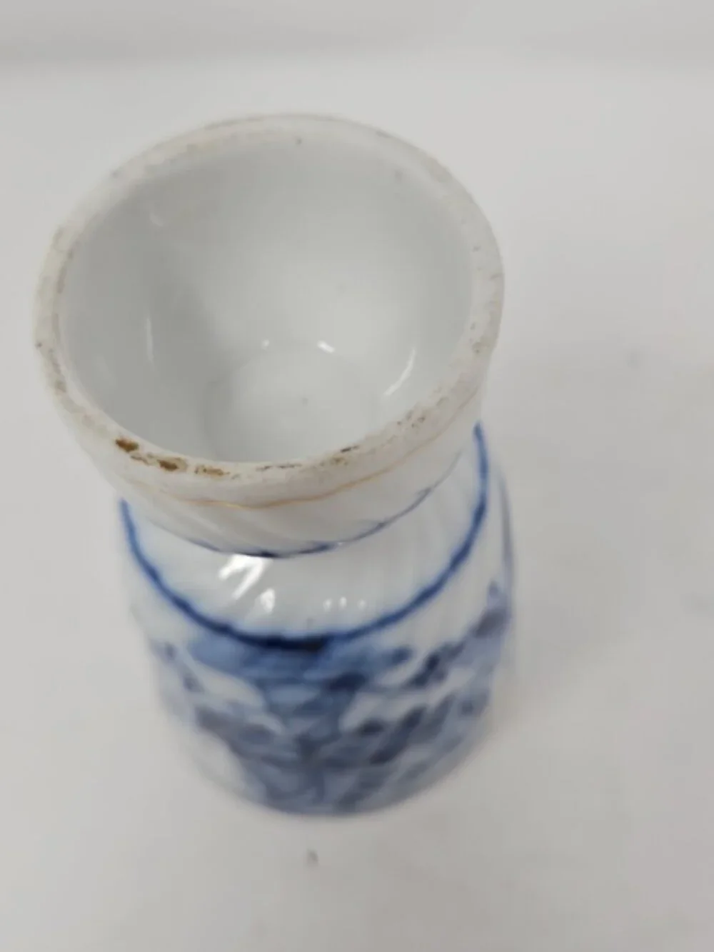 Antique 19th Century German Meissen Style Blue Onion Double Egg Cup Hand Painted